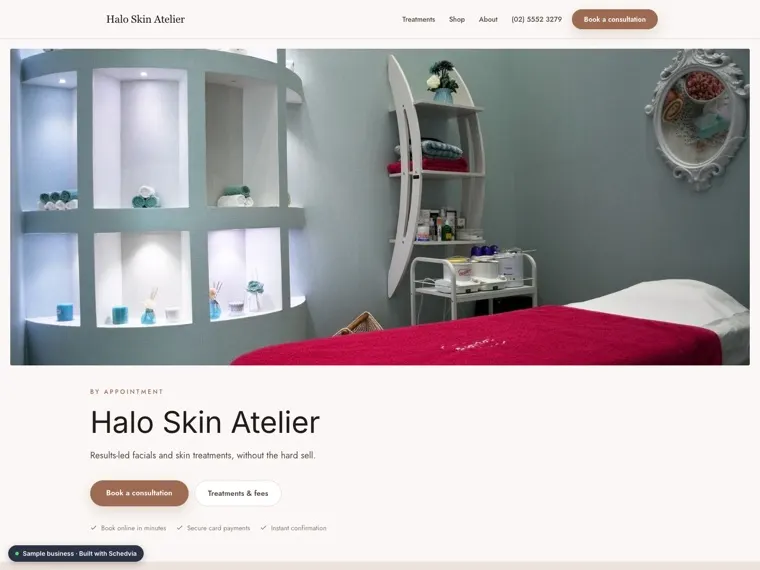 The Halo Skin Atelier demo site