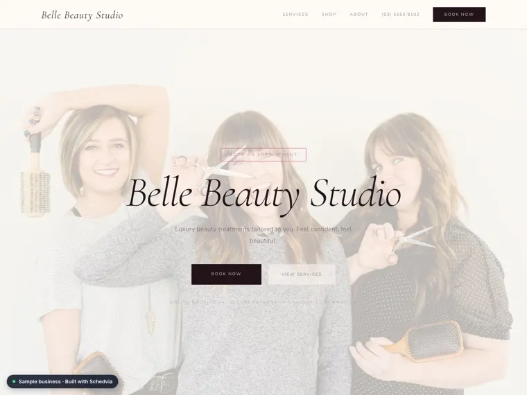 The Belle Beauty Studio demo site