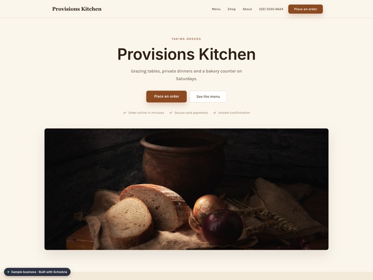 The Provisions Kitchen demo site