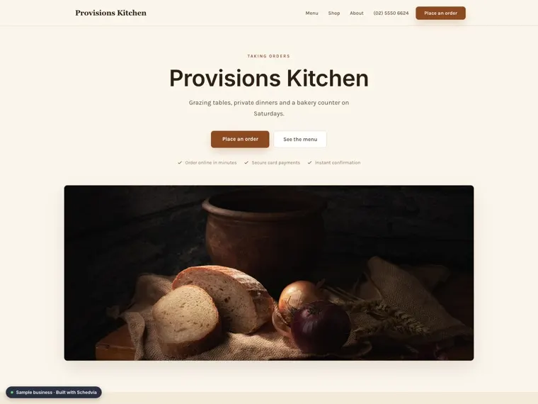 The Provisions Kitchen demo site