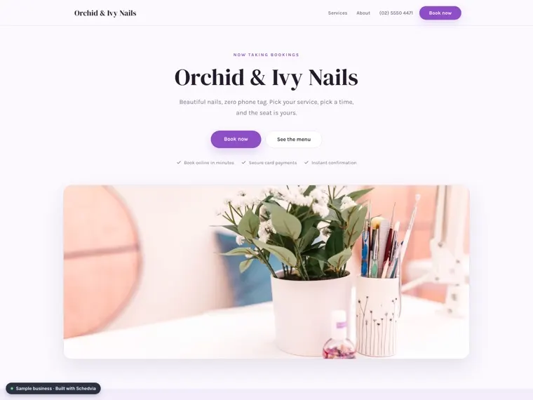 The Orchid & Ivy Nails demo site