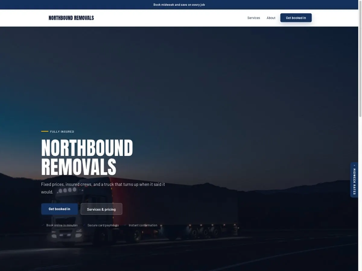 The Northbound Removals demo site